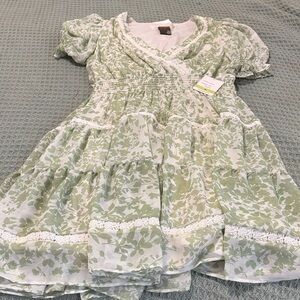 Taylor Green and White Floral Dress